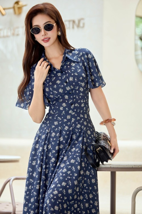 Sixdo Chiffon Flared Dress 06